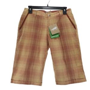 NWT Horny Toad 2 Birdie Quincy Shorts Low Rise Plaid Toad & Co Hiking Long